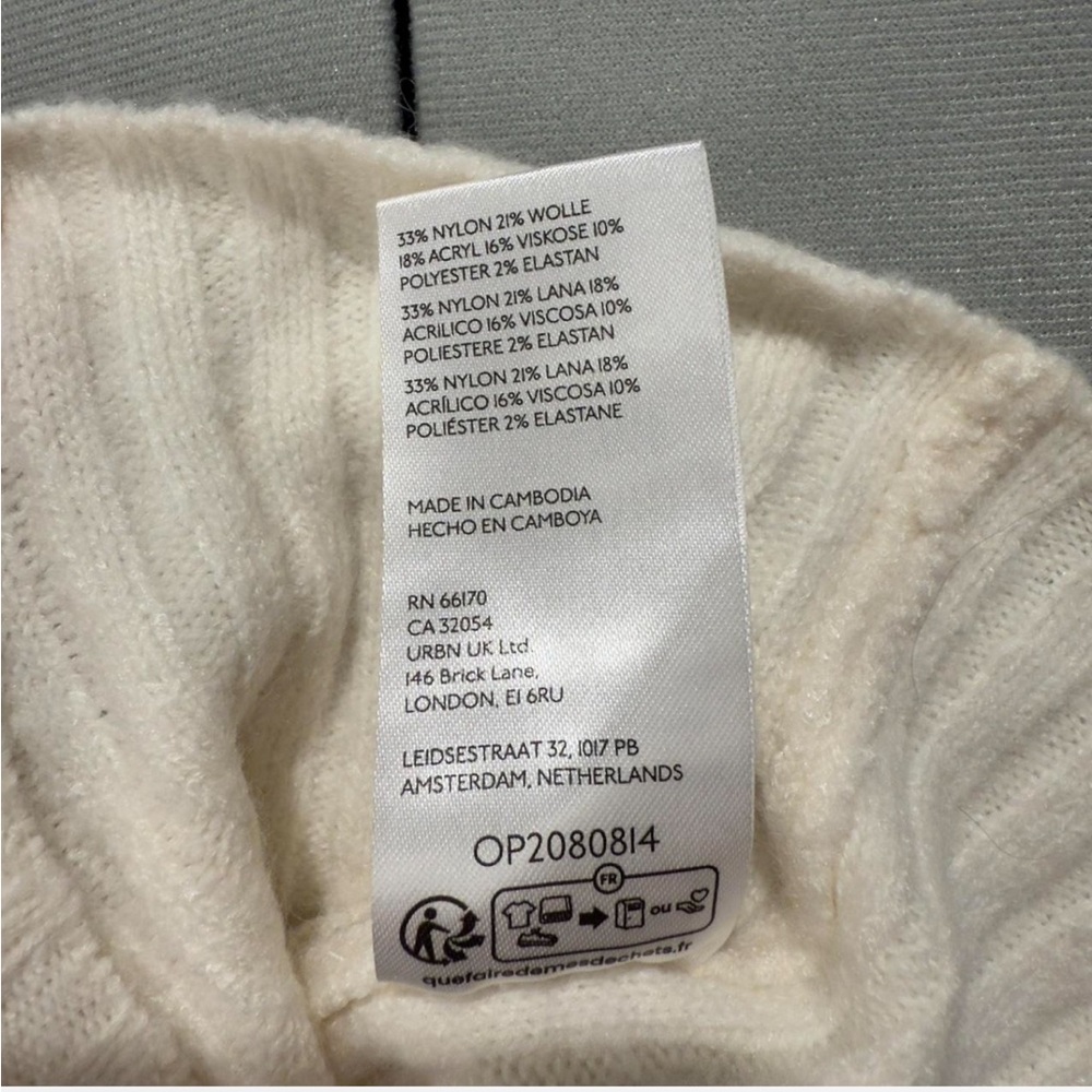 Anthropologie Tessa Off-The-Shoulder Puff-Sleeve Sweater Ivory Knit Plus Size - Picture 11 of 11